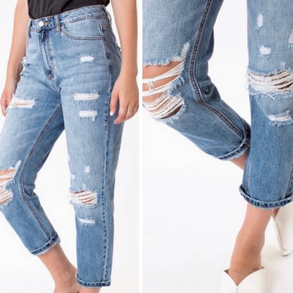 KanCan Denim - KanCan High-Rise Mom Ankle Distressed Jeans 26